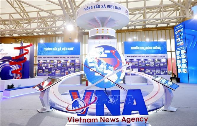The exhibition area introduces the 80-year journey of the national news agency's establishment, construction, development and accompanying with the nation. (Photo: VNA)