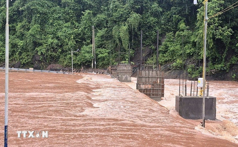 Flooding caused by Typhoon Kajiki in a border commune of Quang Tri province (Photo: VNA)