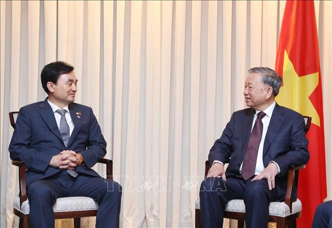 Party General Secretary To Lam (right) and Chairman of the Republic of Korea (RoK)–Vietnam Parliamentary Friendship Group Ahn Gyu-back (Photo: VNA)