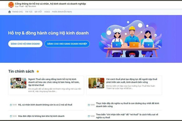 The interface of the Taxation Department's portal (Photo: Taxation Department)