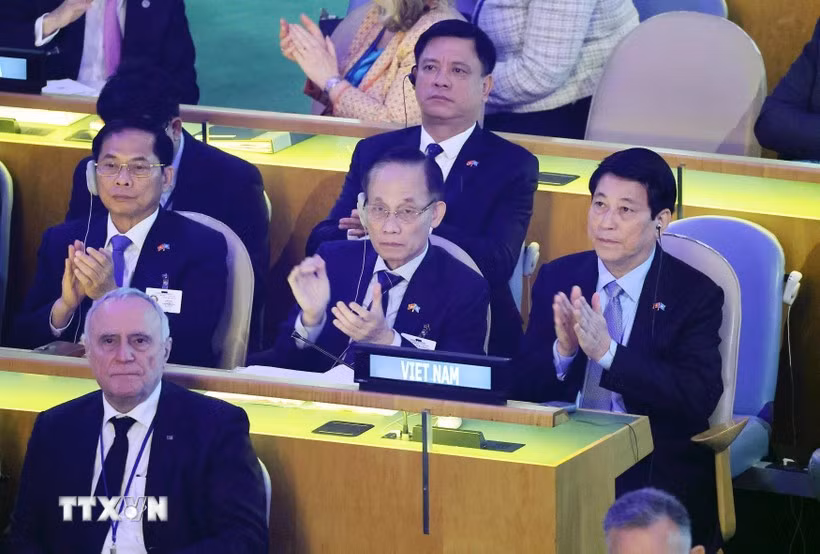 State President Luong Cuong and the Vietnamese delegation attend the High-level Meeting marking the 80th anniversary of the United Nations. (Photo: VNA)