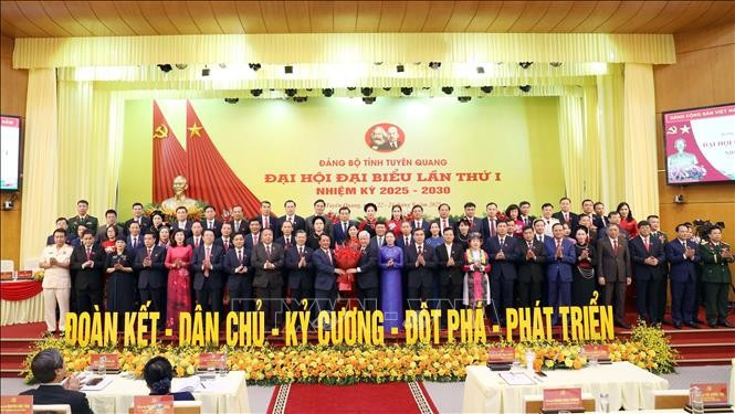 The Party Committee of Tuyen Quang province for the 2025-2030 term makes debut. (Photo: VNA)