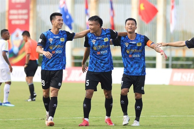 Vietnam 2 players celebrate their scoring during their match against Timor-Leste on July 11. (Photos courtesy of organisers)