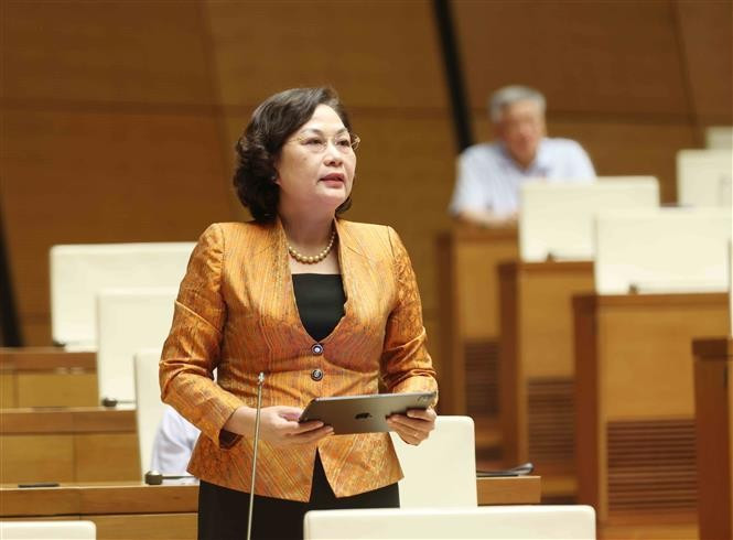 Governor of the State Bank of Vietnam (SBV) Nguyen Thi Hong speaks at the 15th National Assembly’s 9th session. (Photo: VNA)