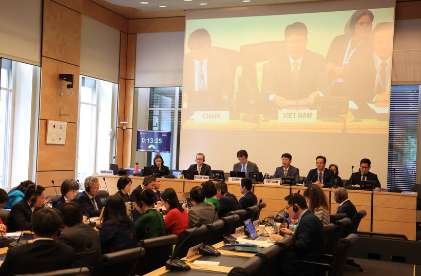 The session of the United Nations Human Rights Committee (HRC) in Geneva, Switzerland (Photo: VNA)