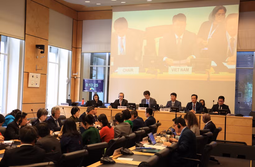 The session of the United Nations Human Rights Committee (HRC) in Geneva, Switzerland (Photo: VNA)