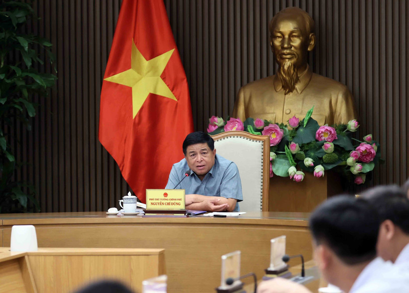 Deputy Prime Minister Nguyen Chi Dung speaks at the meeting. (Photo: VNA)