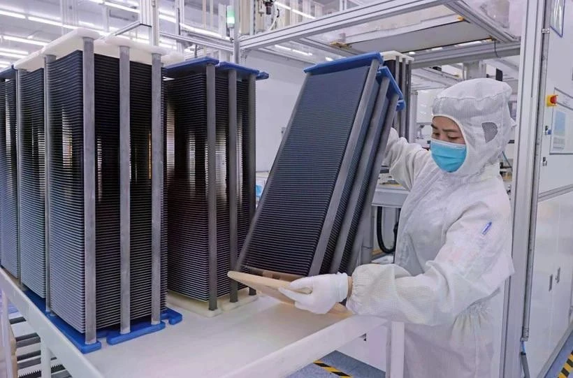 Photovoltaic cells produced at the Trina Solar factory (Photo: VNA)