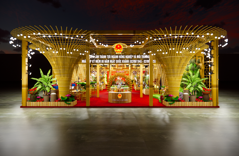 Rendering of the agriculture and environment exhibition at the exhibition on national achievements to celebrate the 80th National Day (Photo: VNA) 