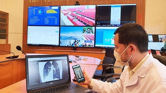 Telehealth platforms in use at Hanoi Medical University Hospital. (Photo: nhandan.vn) 