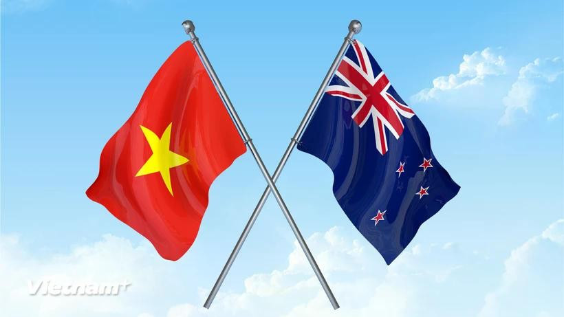 The flags of Vietnam and New Zealand (Photo: VNA)