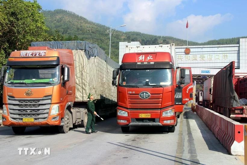 Goods transported via Chi Ma border gate in northern Lang Son province. (Photo: VNA)