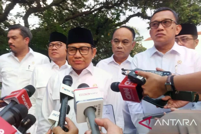 Indonesia's Coordinating Minister for Community Empowerment Muhaimin Iskandar makes a press statement at the Bogor Presidential Palace, West Java, on January 3 (Photo: Antara)