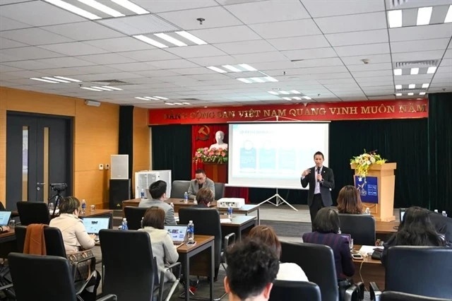 The VINASA held a press conference to announce the top 10 Programme and map of Vietnam digital technology enterprises 2025. (Photo: VNA)