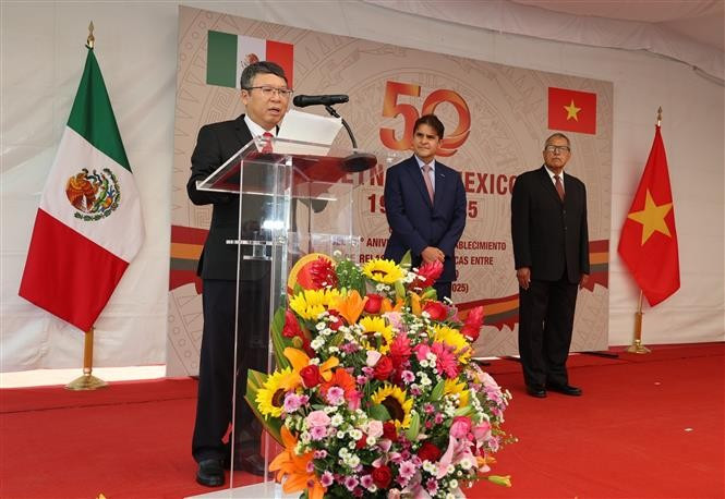 Vietnamese Ambassador to Mexico Nguyen Van Hai speaks at the event. (Photo: VNA)