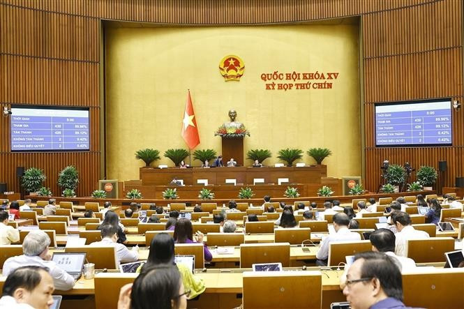 The National Assembly adopts the revised Law on State Budget on the morning of June 25, 2025. (Photo: VNA)