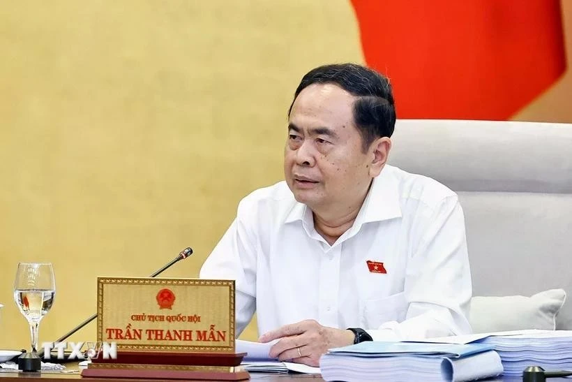 National Assembly Chairman Tran Thanh Man addresses the meeting (Photo: VNA)