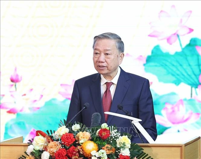 Party General Secretary To Lam speaks at the ceremony (Photo: VNA)