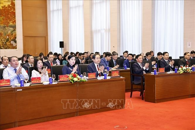 Delegates at the 1st Congress of the Party Organisation of the NA Committee for Legal and Judicial Affairs for the 2025–2030 tenure in Hanoi on June 28 (Photo: VNA)