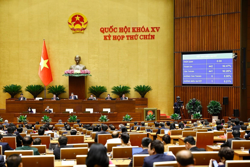 The draft amended Law on Atomic Energy is adopted on June 27. (Photo: VNA)