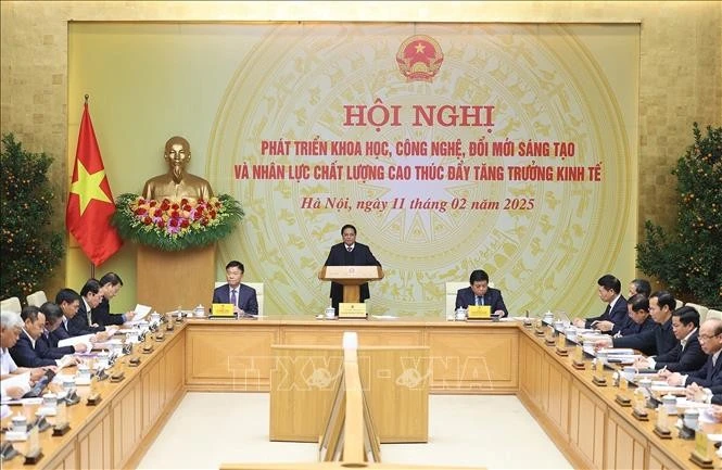 PM Pham Minh Chinh speaks at the conference. (Photo: VNA)