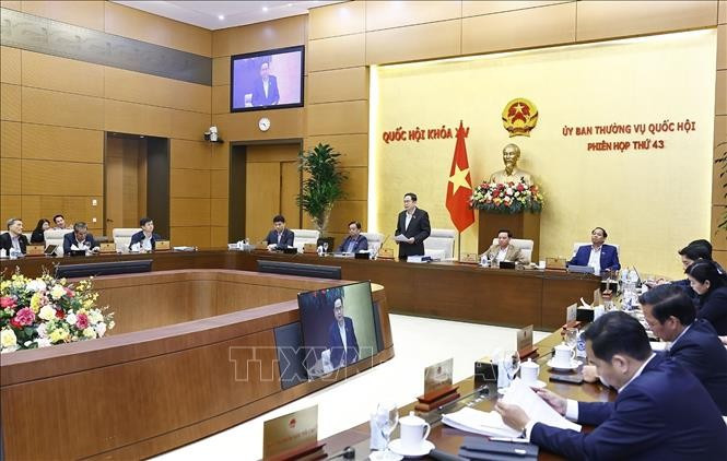 National Assembly Chairman Tran Thanh Man speaks at the 43rd session of the National Assembly Standing Committee on March 14. (Photo: VNA)