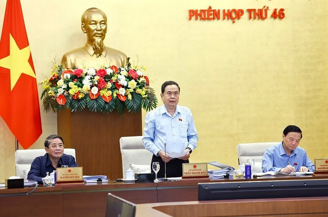 NA Chairman Tran Thanh Man speaks at the session (Photo: VNA)