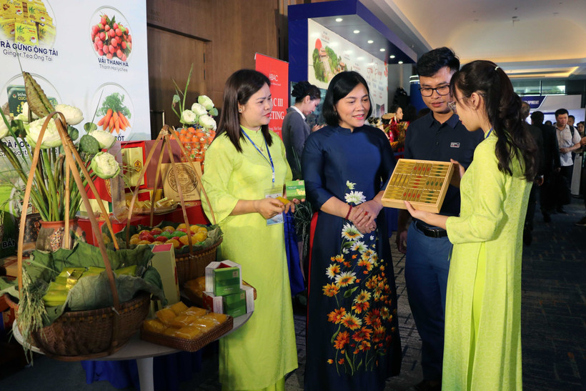 Booths at the exhibition introducing economic potential and local specialties within the third meeting of the APEC Business Advisory Council (ABAC 3). (Photo: VNA)