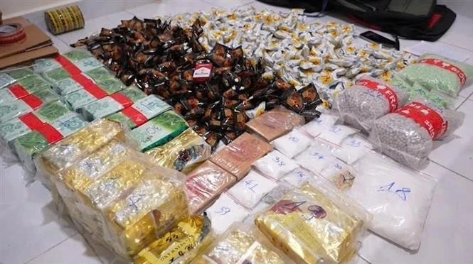 More than 30kg of drugs are seized at the apartment in Ho Chi Minh City's Binh Chanh district. (Photo: VNA)