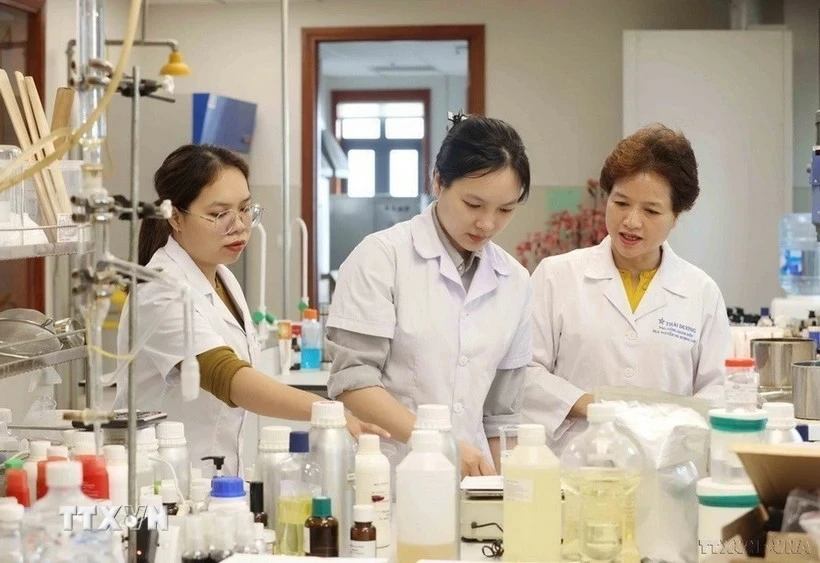 Deputy General Director of Sao Thai Duong Company Nguyen Thi Huong Lien owns 14 patents for herbal medicines (Photo: VNA)