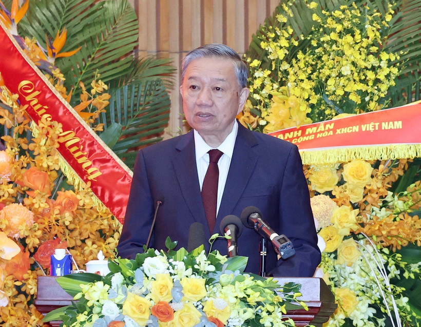 Party General Secretary To Lam speaks at the ceremony. (Photo: VNA)