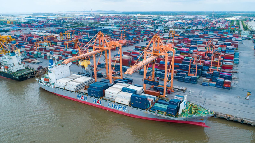 An aerial view of Hai Phong port. (Photo: VNA)