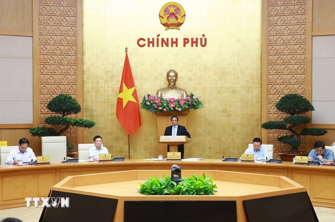 PM Pham Minh Chinh speaks at the meeting (Photo: VNA)