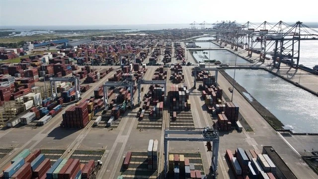 At Tan Cang - Cai Mep International Terminal (Photo: VNA)