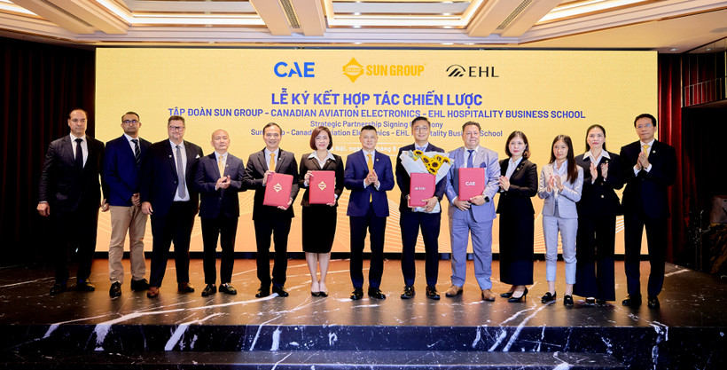 The Sun Group joins hands with two leading international partners in aviation training and hotel management – CAE and EHL (Photo: Sun Group)