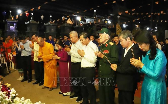 At the grand requiem at Phat Tich Pagoda in Vientiane on March 6 (Photo: VNA)