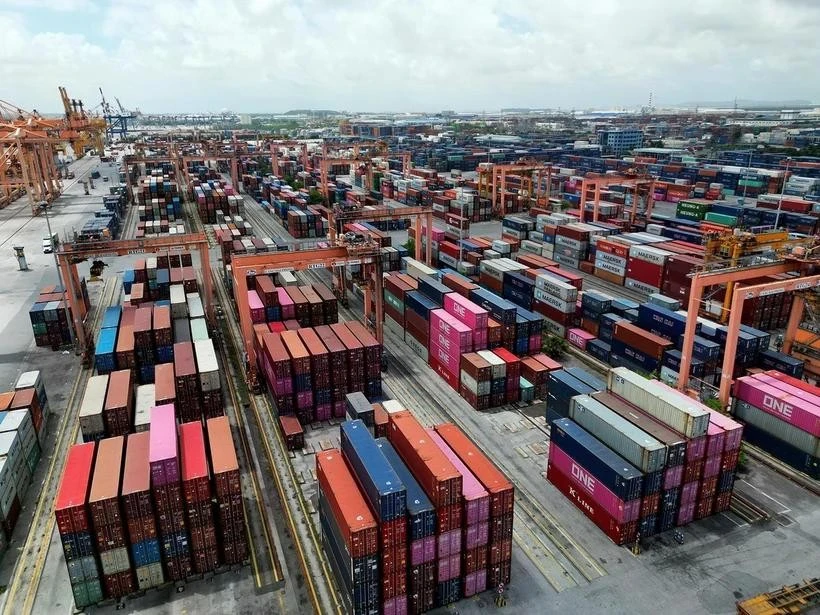 A container warehouse at Tan Vu port in Hai Phong city (Photo: VNA)