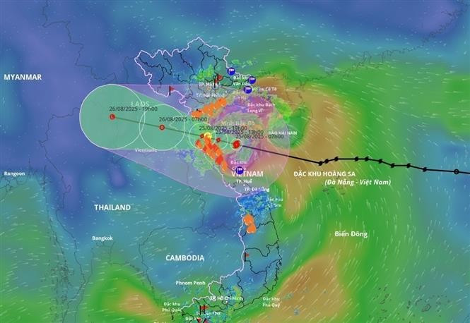 Typhoon Kajiki’s movement on August 25 (Photo: VNA)