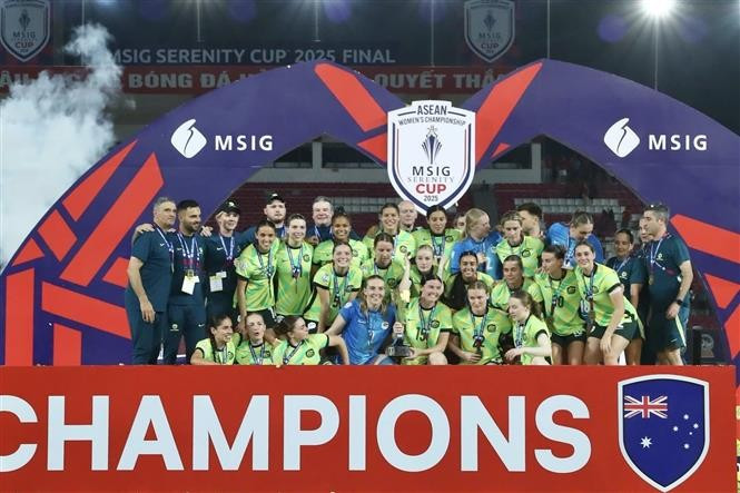 Australia defeat Myanmar to win their first 2025 AFF Women’s Championship title on August 19. (Photo: VNA)