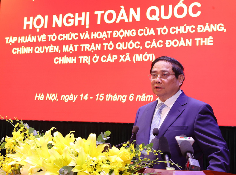 Prime Minister Pham Minh Chinh at the national training conference (Photo: VNA)