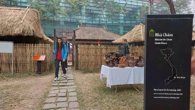 Cham houses at the Vietnam Museum of Ethnology in Hanoi. (Photo: VietnamPlus)