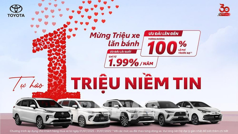 A promotional programme for Toyota buyers in July 2025. (Photo: Toyota Motor Vietnam)
