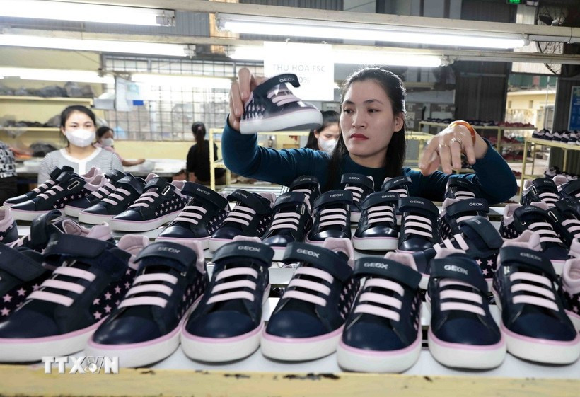The Ha Tay Chemical Weave Co. Ltd exports 1.3 million pairs of footwear to the US and the EU in 2024. (Photo: VNA)