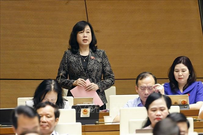 Minister of Health Dao Hong Lan speaks at the National Assembly meeting on June 18. (Photo: VNA)