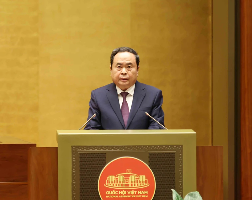 National Assembly Chairman Tran Thanh Man addresses the national conference on breakthroughs in developing science, technology, innovation, and national digital transformation on January 13. (Photo: VNA)