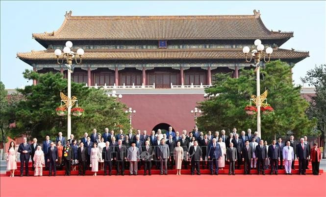 Leaders of countries attend the 80th anniversary of the world people's victory over fascism in Beijing on September 3. (Photo: VNA)