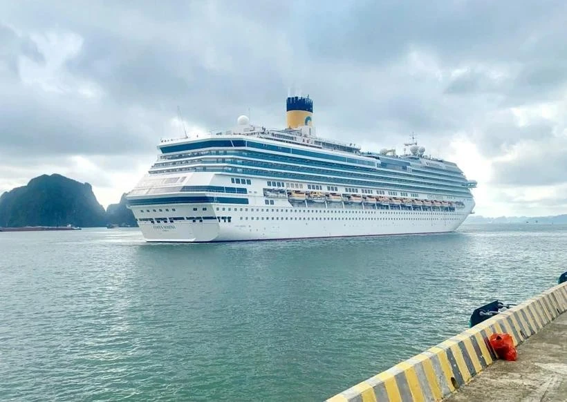 A cruise ship visits Ha Long Bay in the northeastern province of Quang Ninh. (Photo: VNA)