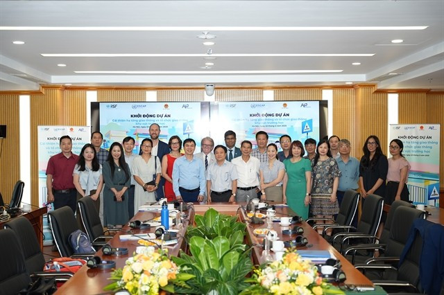 Participants at the meeting to kickstart the project on improving transport infrastructure and enhancing traffic organisation around schools in Vietnam. (Photo: Courtesy of AIP Foundation) 