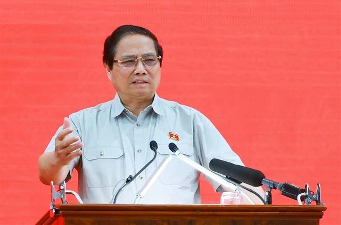Prime Minister Pham Minh Chinh addresses the conference. (Photo: VNA)