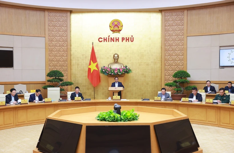 Prime Minister Pham Minh Chinh chairs Government monthly law-making session on March 19 (Photo: VNA)